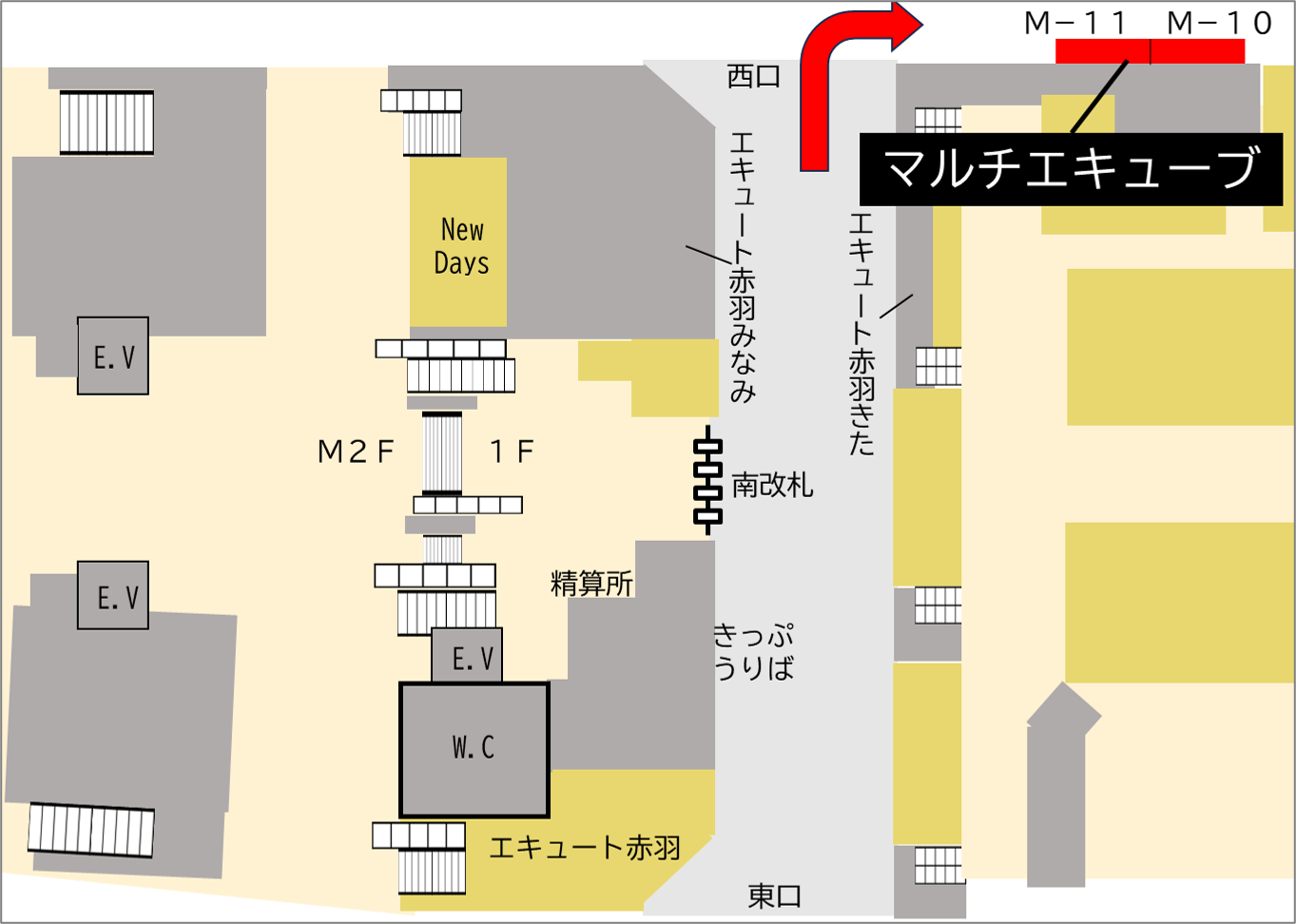 ロッカー 赤羽駅 改札外 南改札口 西口通路付近の画像1