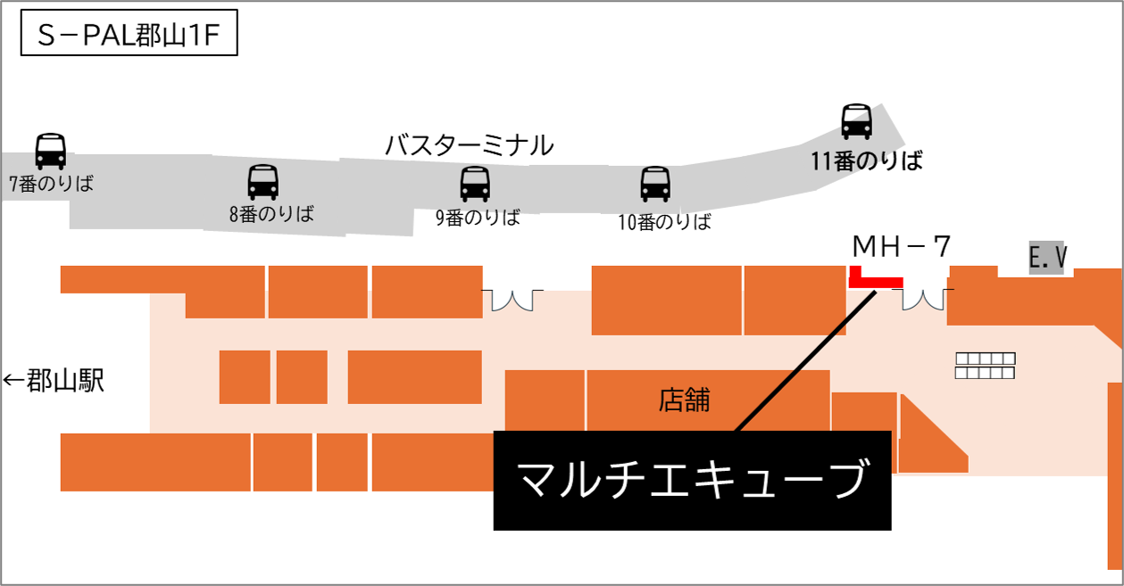 ロッカー 郡山駅 改札外 エスパル 1階入口付近(デッキ下)の画像1
