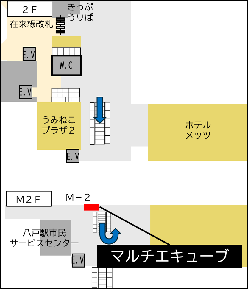 ロッカー 八戸駅 改札外 東口中2階付近(左)の画像1