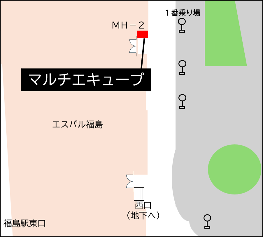 ロッカー 福島駅 改札外 東口 1番バス乗り場 エスパル入口付近の画像1
